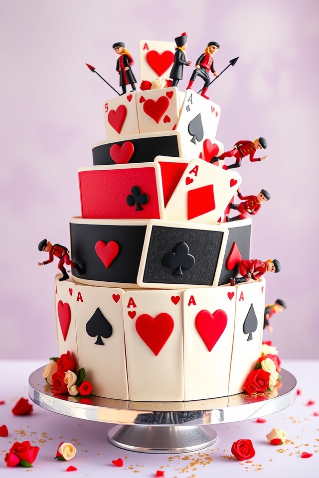 playful card soldiers stack