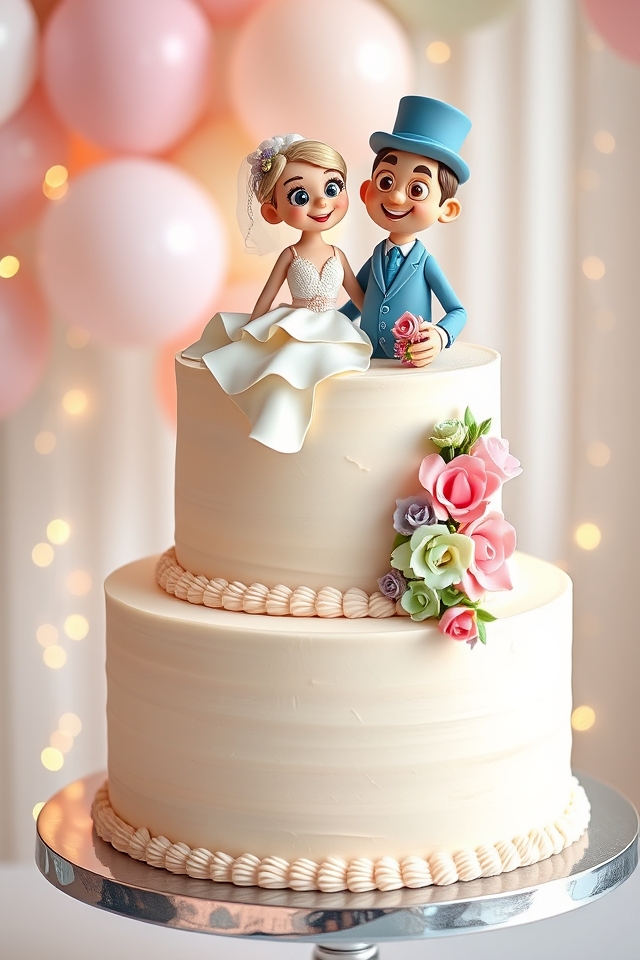 playful cartoon couple topper