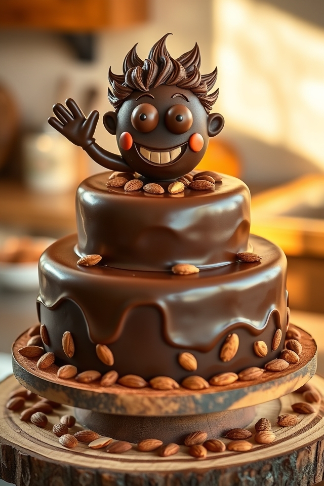 playful chocolate almond cartoon
