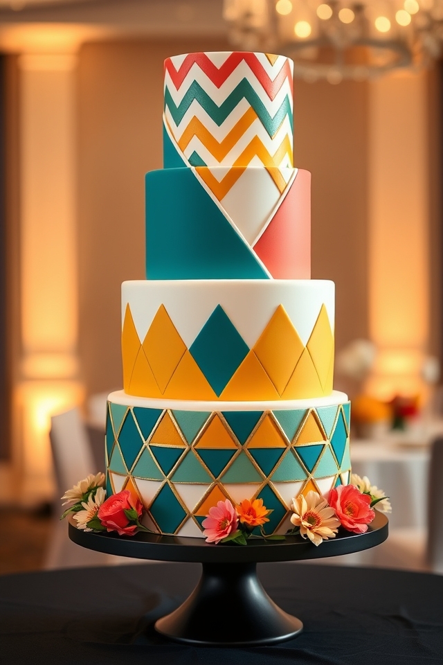 playful geometric cake designs