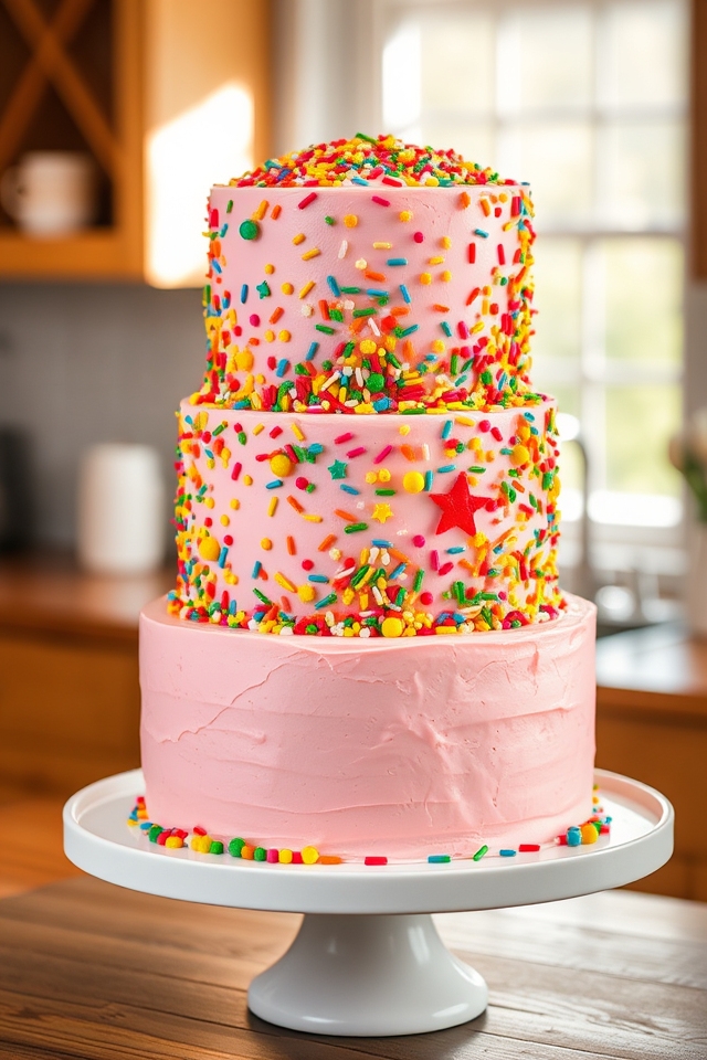 playful sprinkle cake surprise
