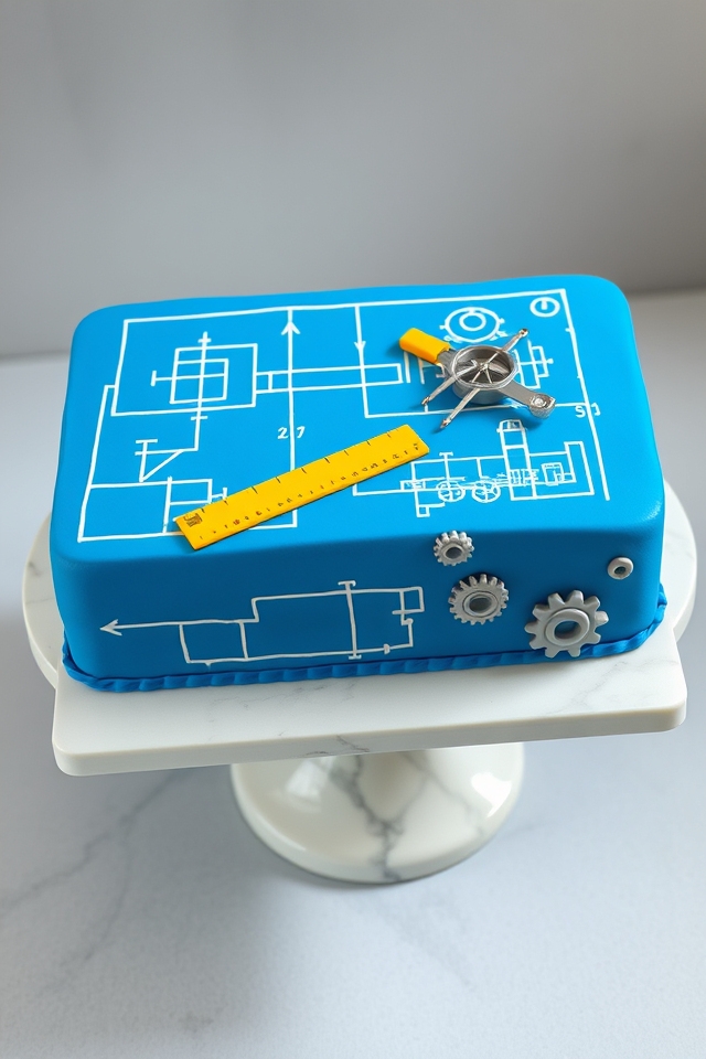 precision engineered blueprint cake