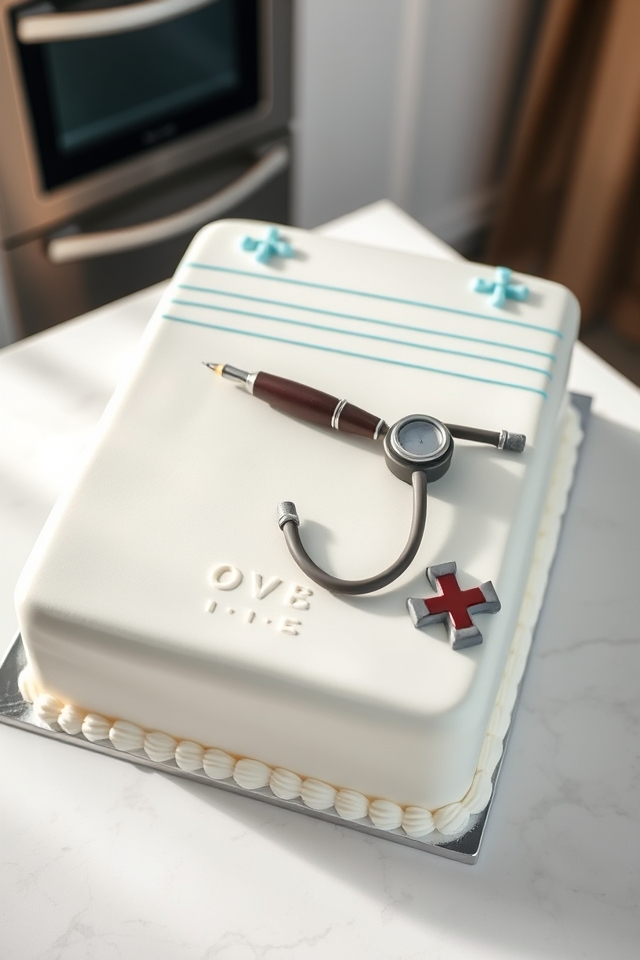 prescription pad shaped cake