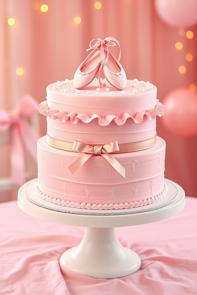 pretty pink ballerina cake