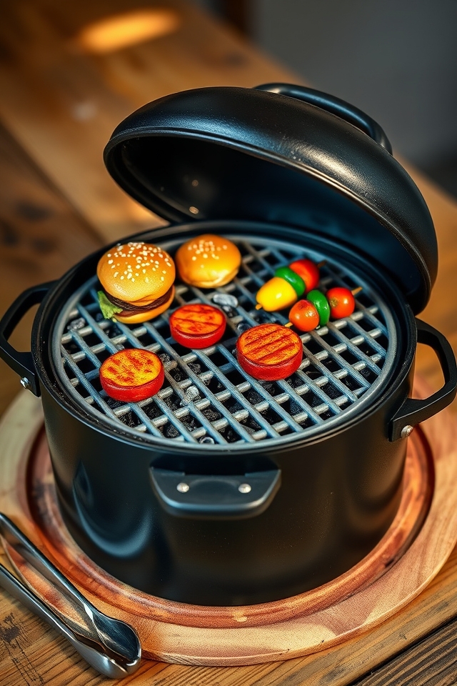 realistic bbq grill illusion