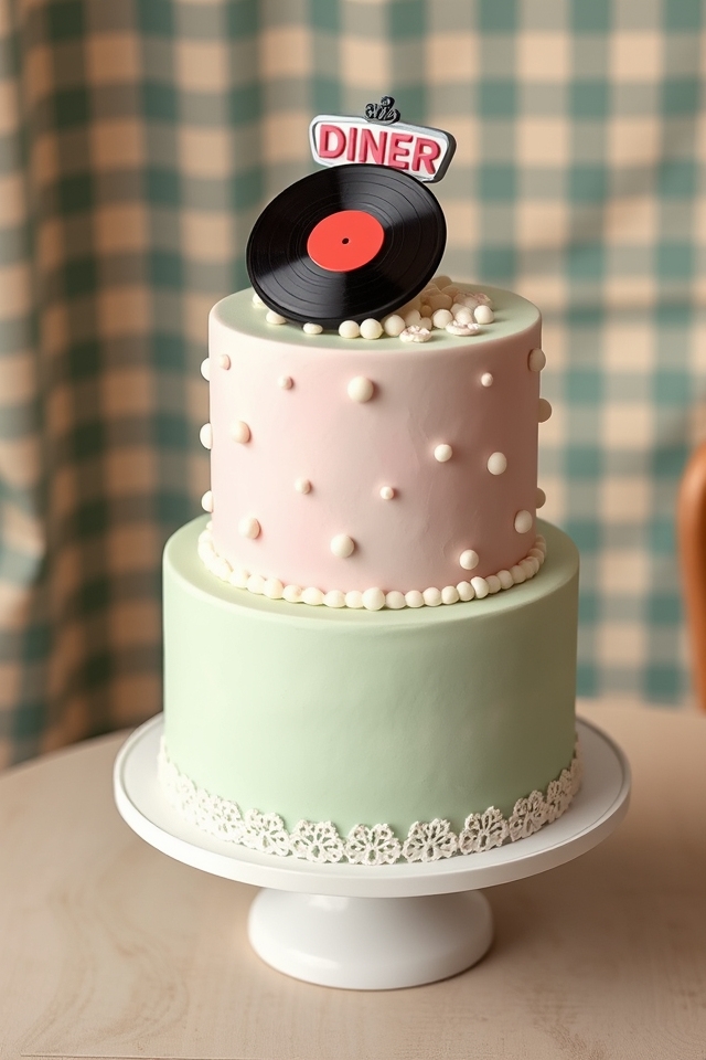 retro vintage pastel cake