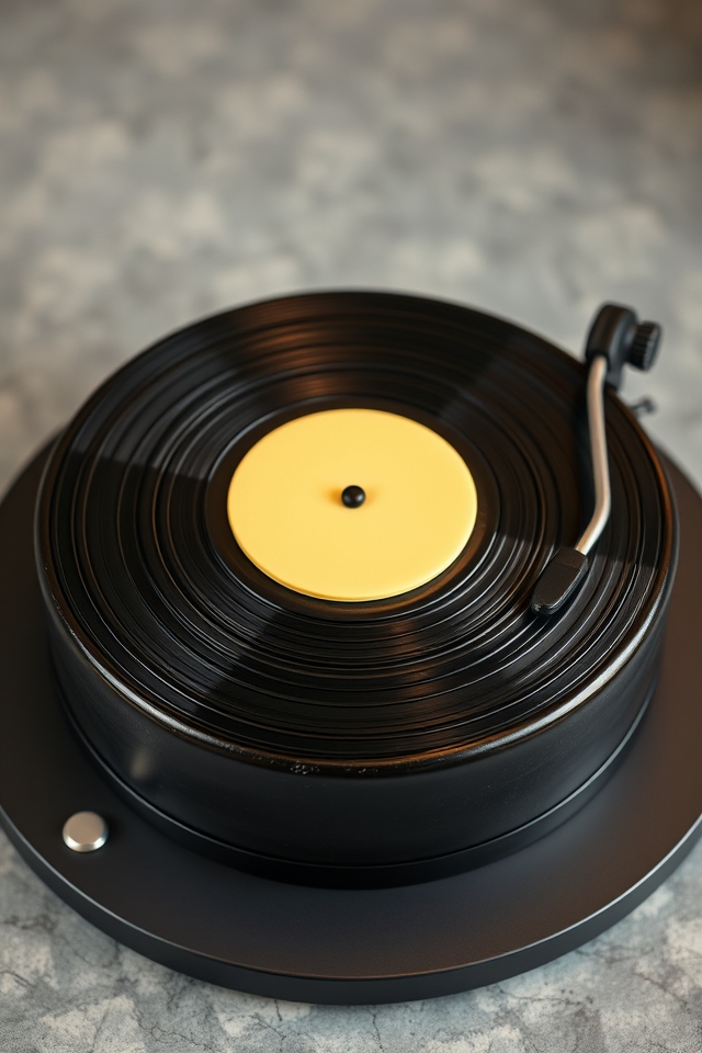 retro vinyl record cake