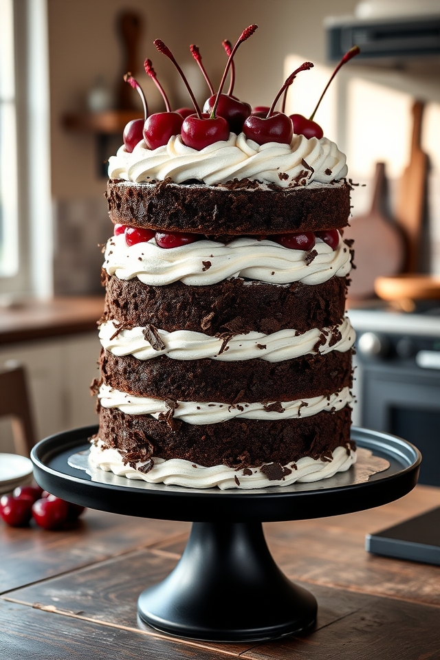 rich chocolate cherry layers