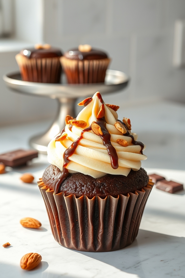 rich chocolate coconut cupcakes
