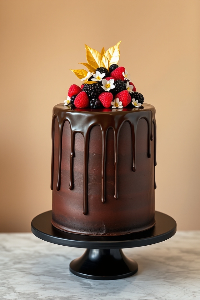 rich glossy chocolate drips