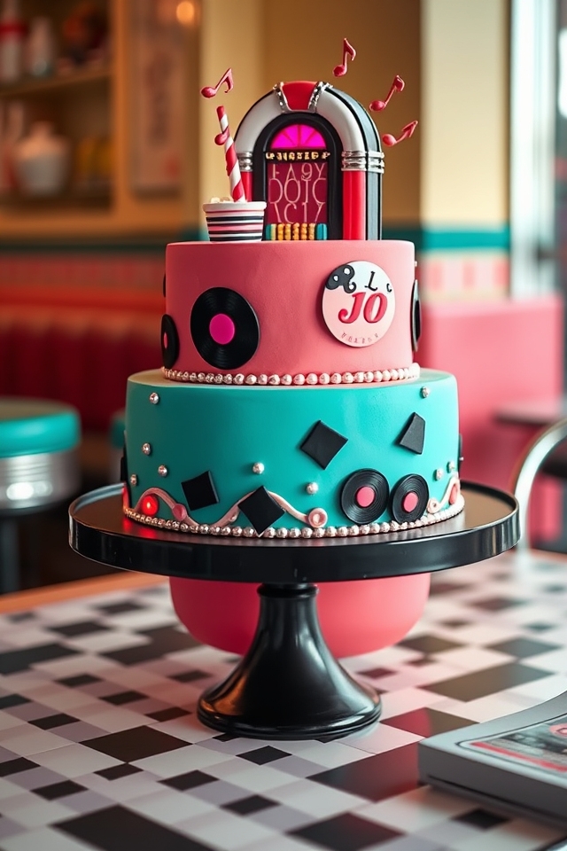 rockin 1950s jukebox cake