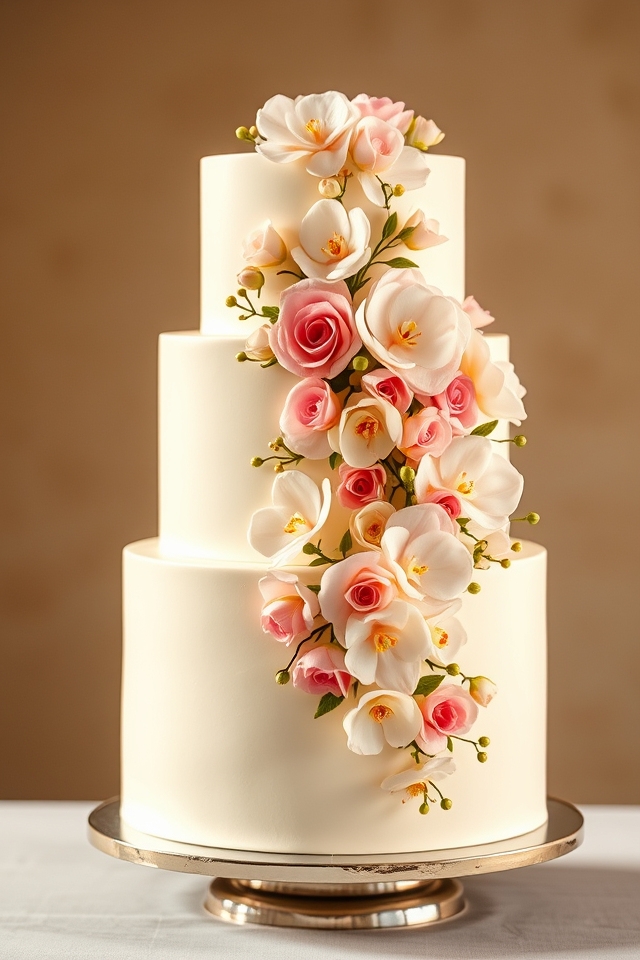 romantic cascading floral waterfall