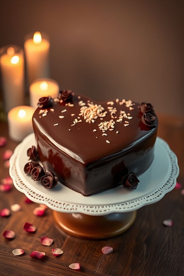 romantic chocolate almond heart