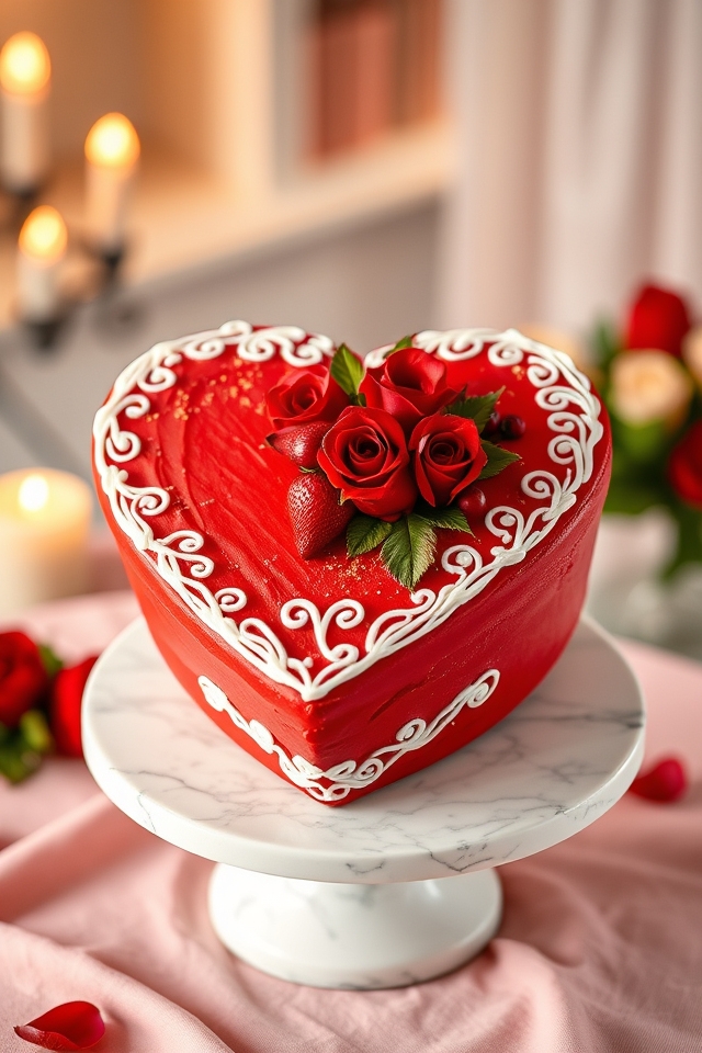 romantic heart shaped cakes