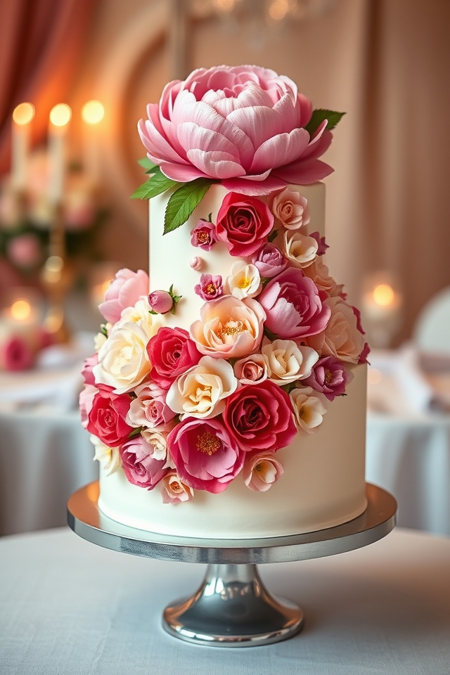 romantic peony flower cakes