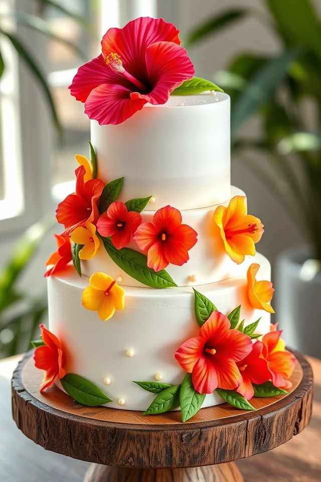 romantic tropical island cake