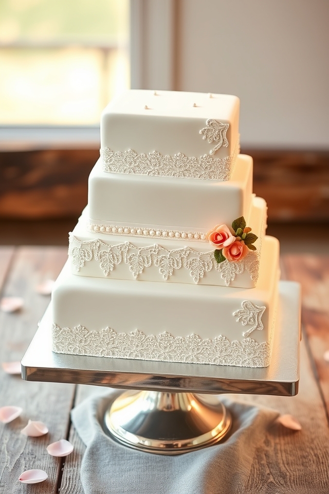 romantic vintage lace cakes
