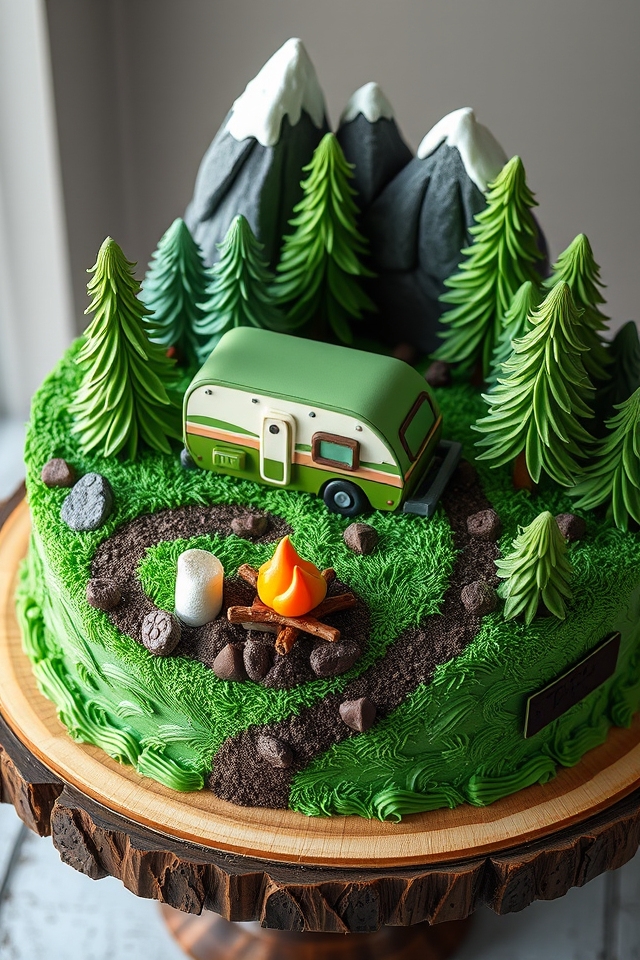 rugged landscape fondant camper