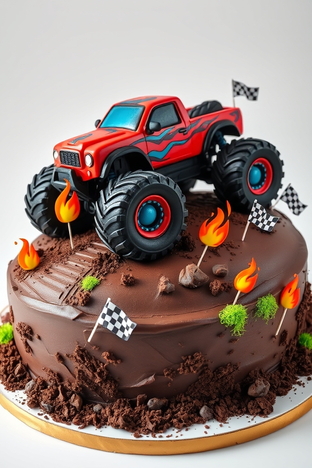 rugged monster truck cake