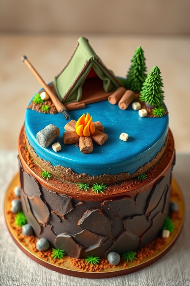 rugged outdoor camping scene