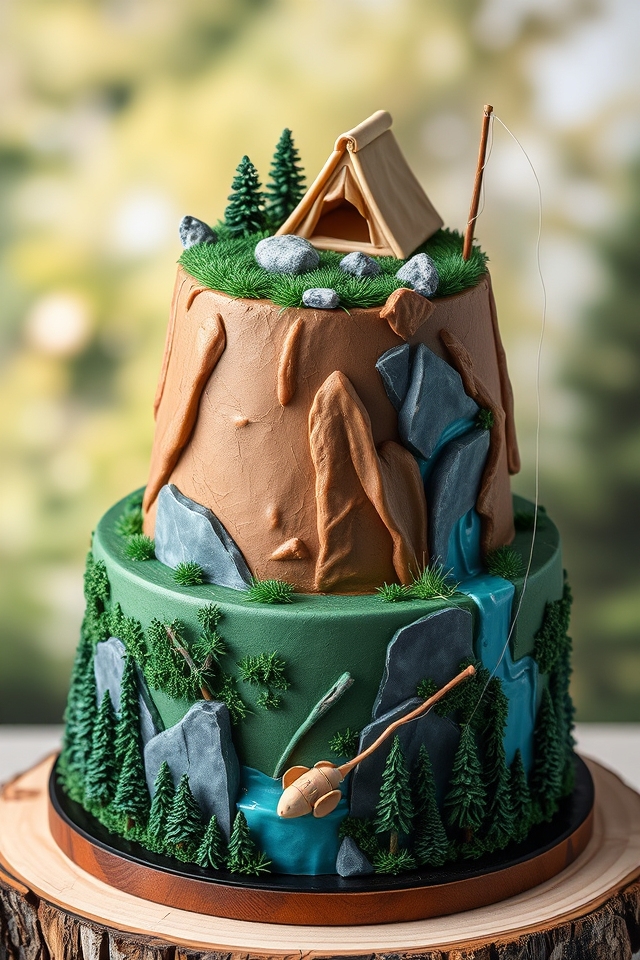 rugged wilderness adventure cake