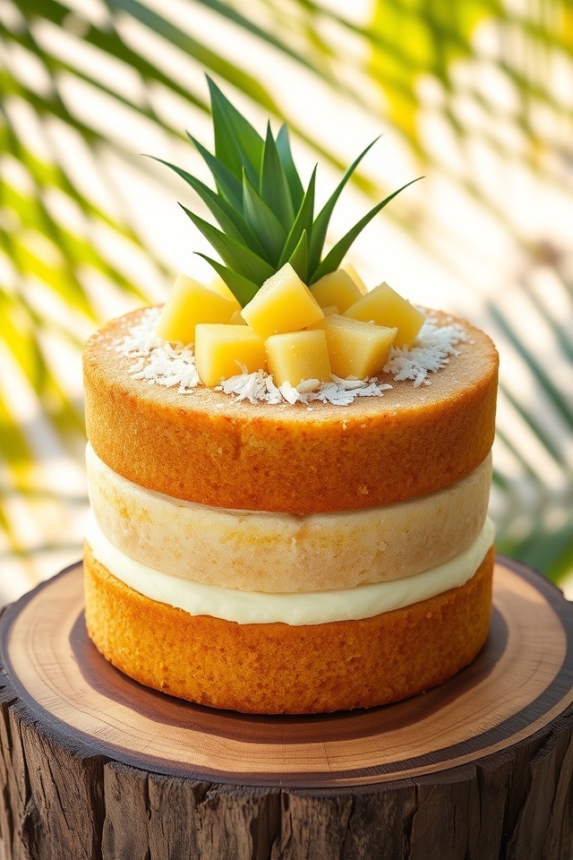 rum infused pina colada sponge