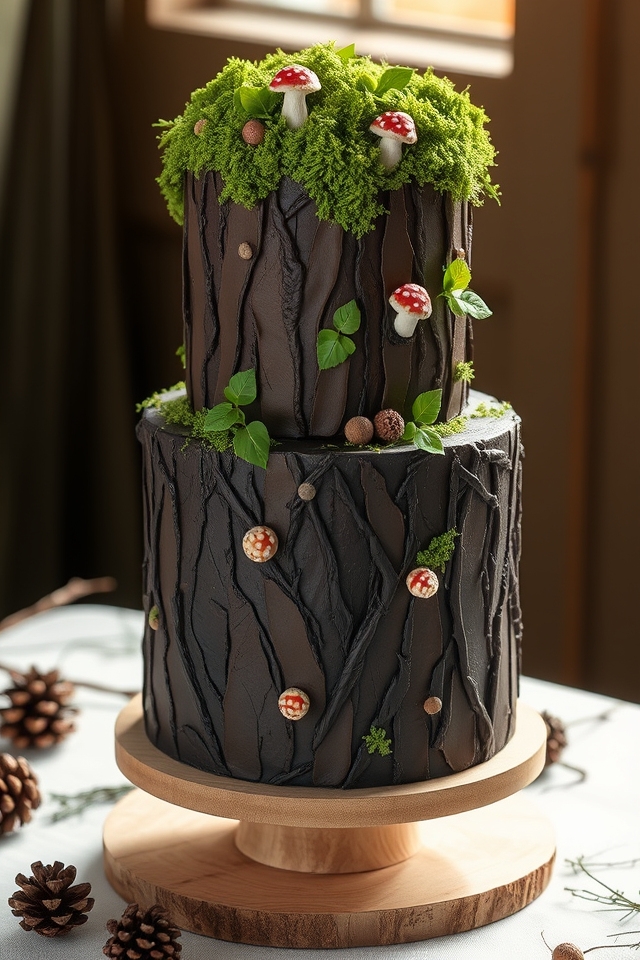 rustic bark moss designs
