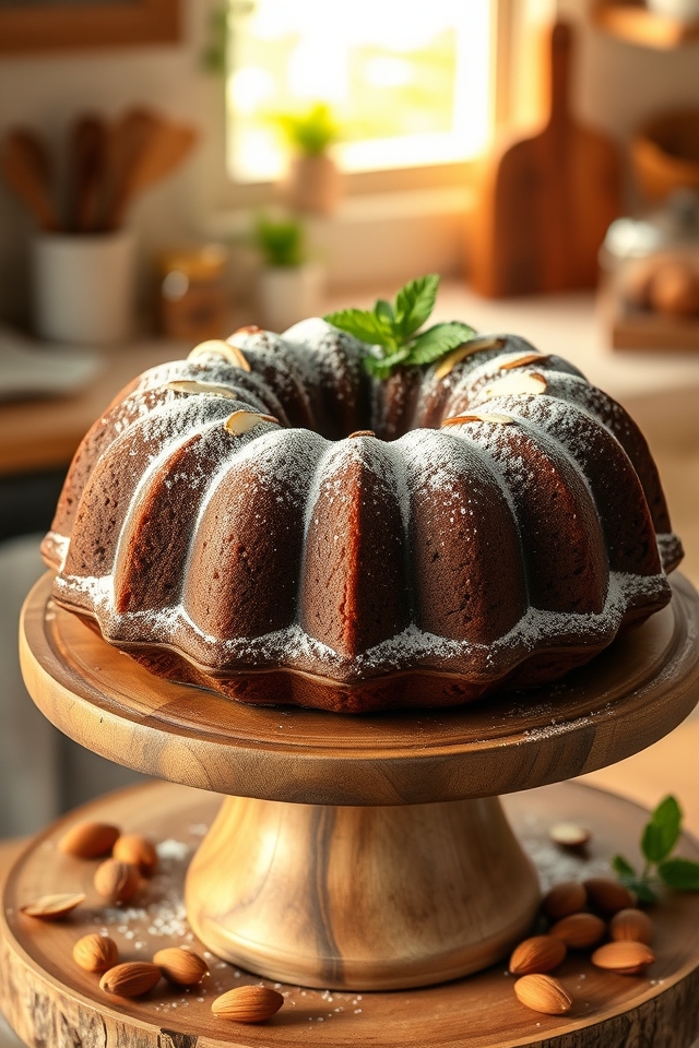 rustic chocolate almond bundt
