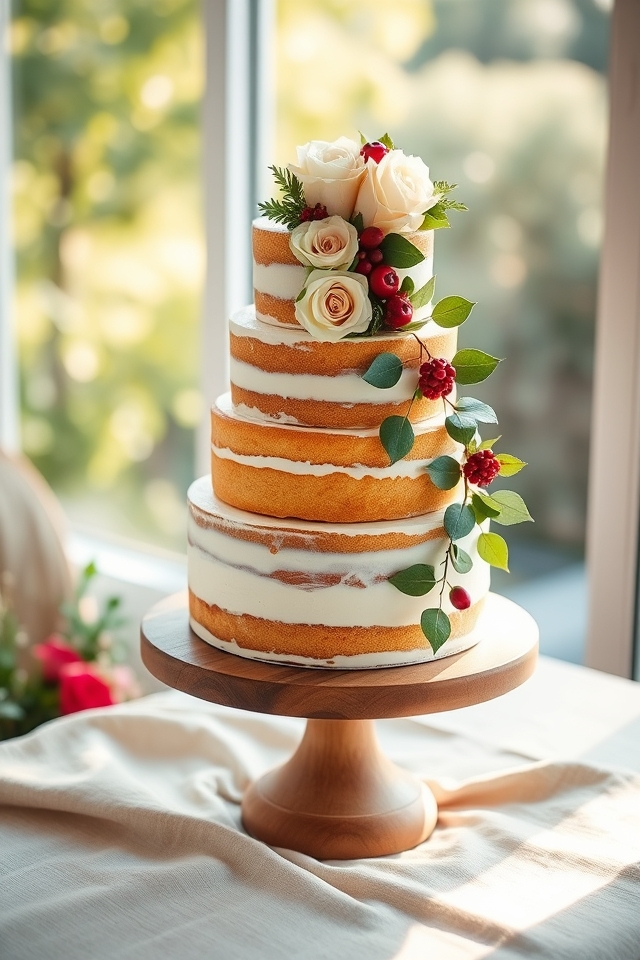 rustic elegant naked cakes