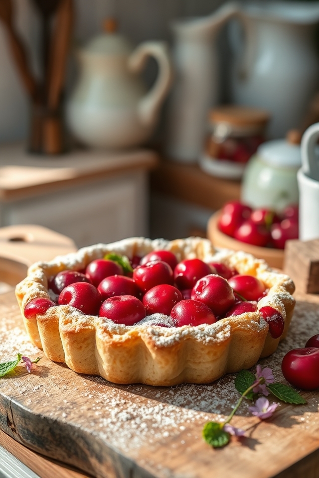 rustic flaky cherry tart