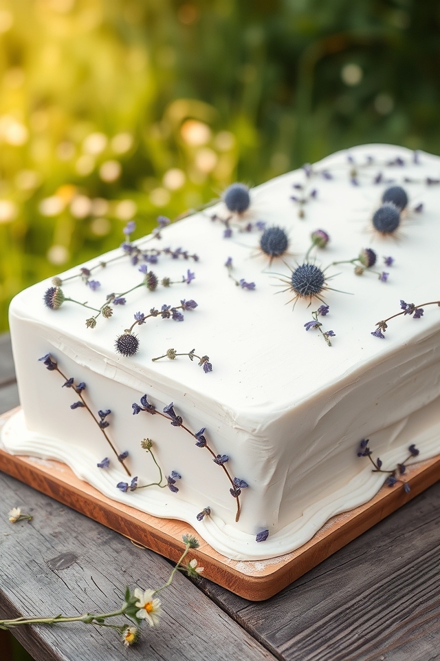 rustic lavender thistle theme