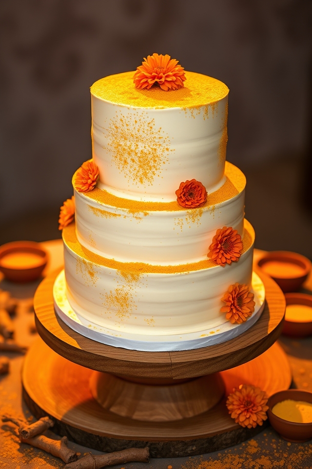 rustic turmeric powder finish