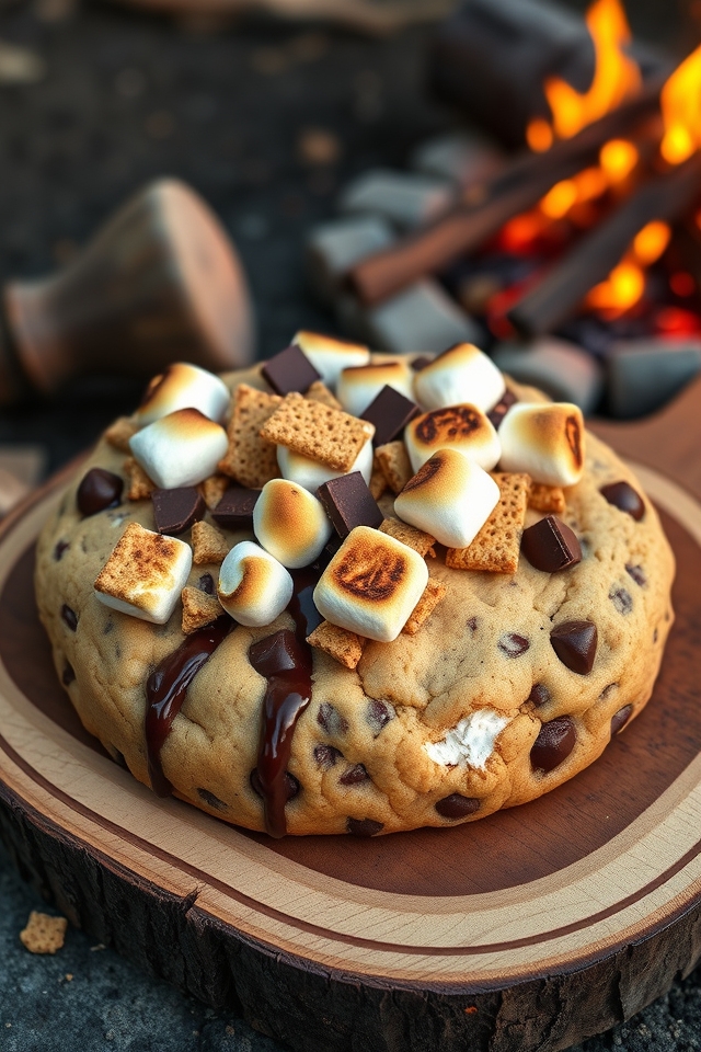 s mores campfire cookie cake