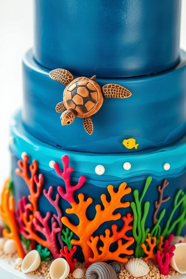 sea turtle ocean backdrop