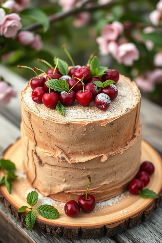 serene rustic cherry orchard