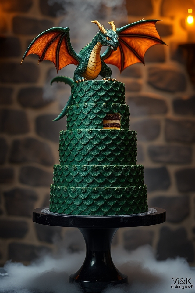 shimmering fondant dragon masterpiece