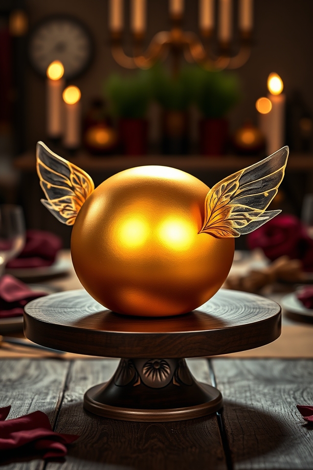 shimmering gold fondant snitch