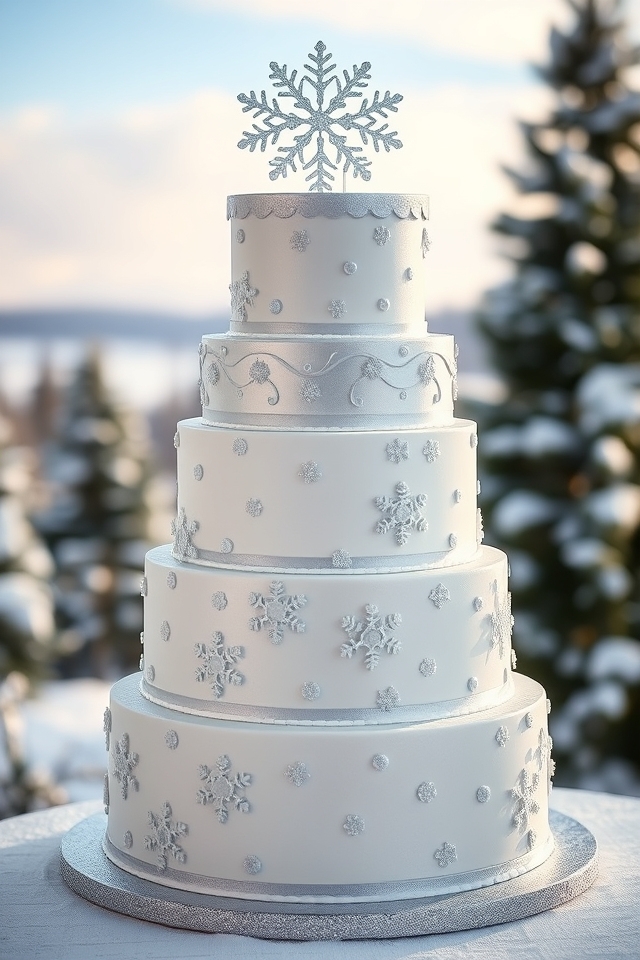 shimmering snowy winter cake