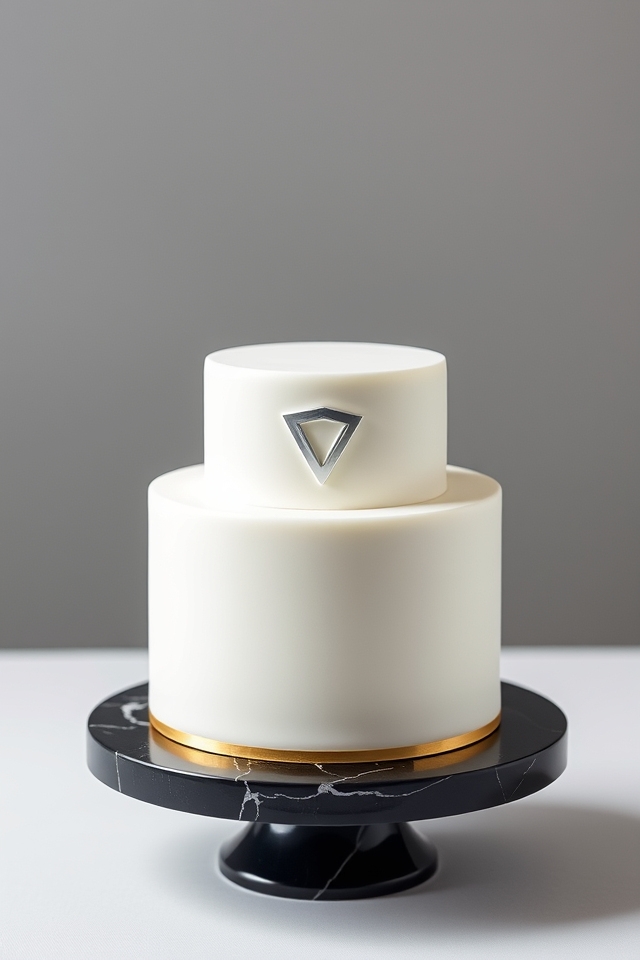 simple sophisticated logo cake