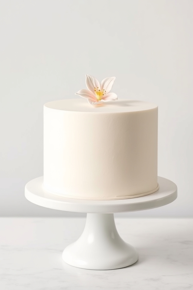 sleek minimalist neutral cake