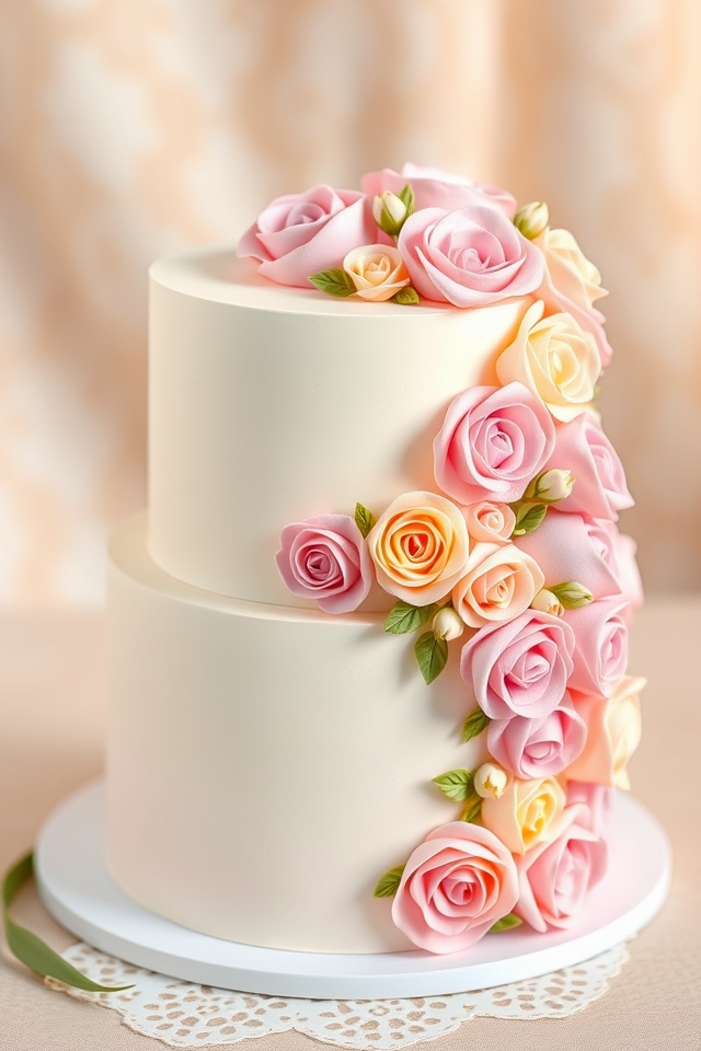 soft pastel buttercream roses