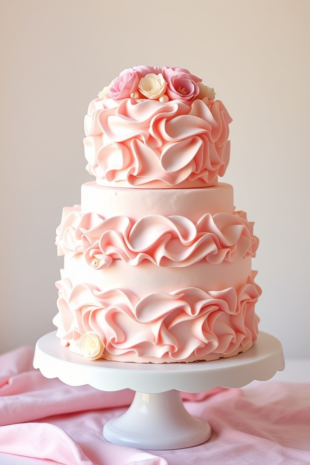 soft pink ruffle texture