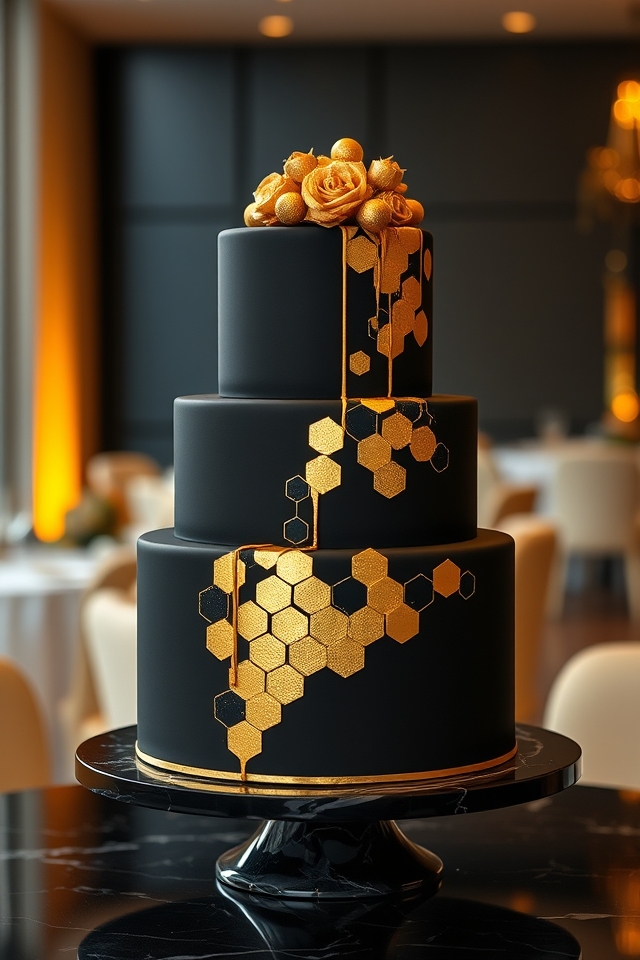 sophisticated black gold accents