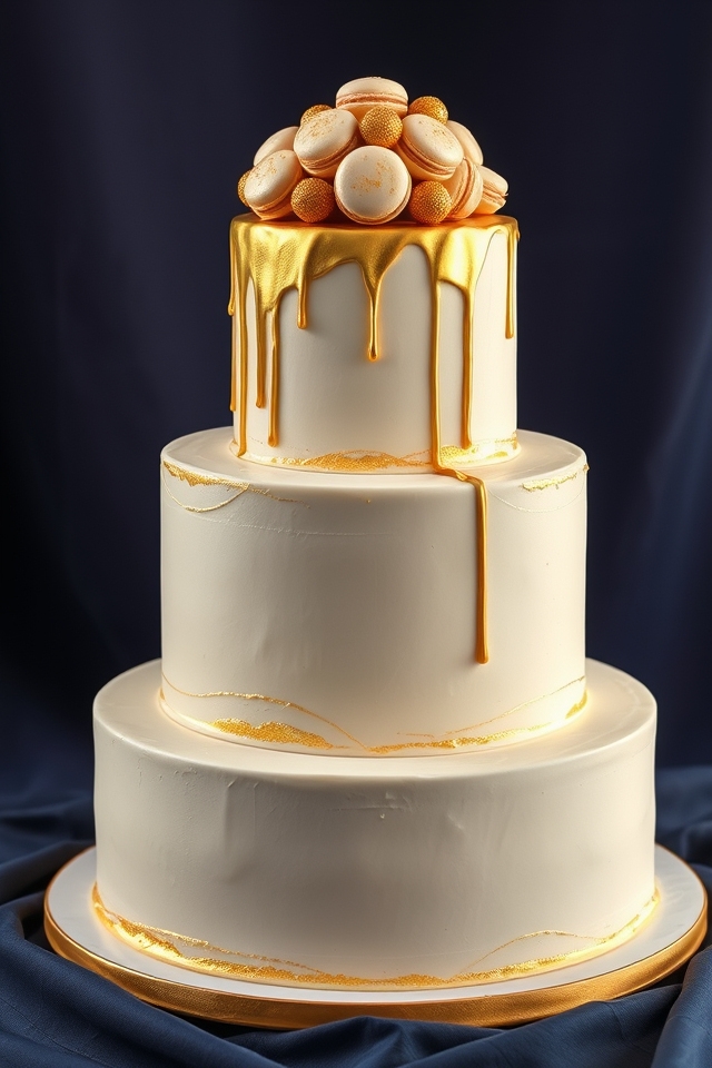 sophisticated gold cake accents