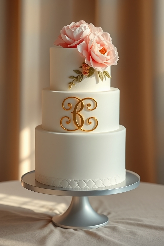 sophisticated personalized monogram cakes