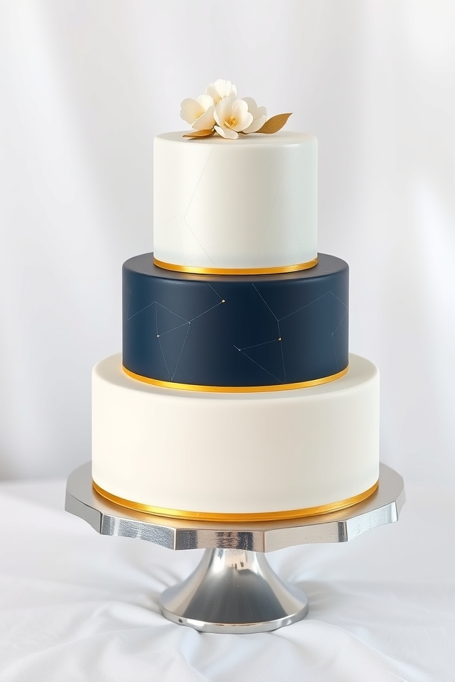 sophisticated tiered corporate cakes