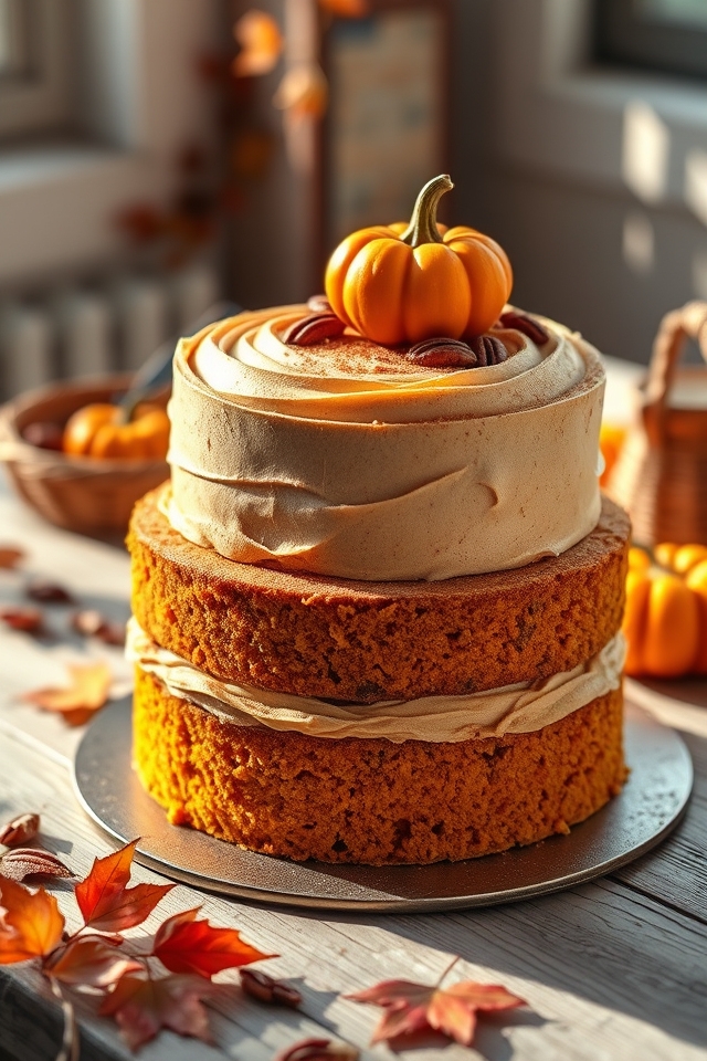 spiced pumpkin pecan cake