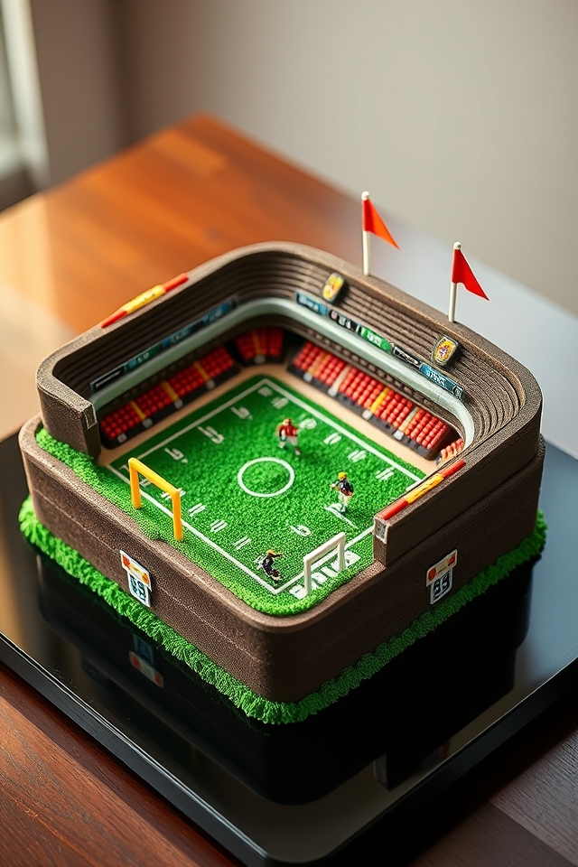 sports fanatic stadium cake