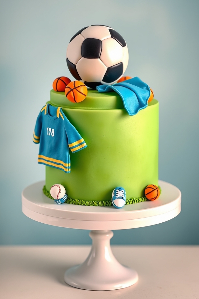 sports star christening cake