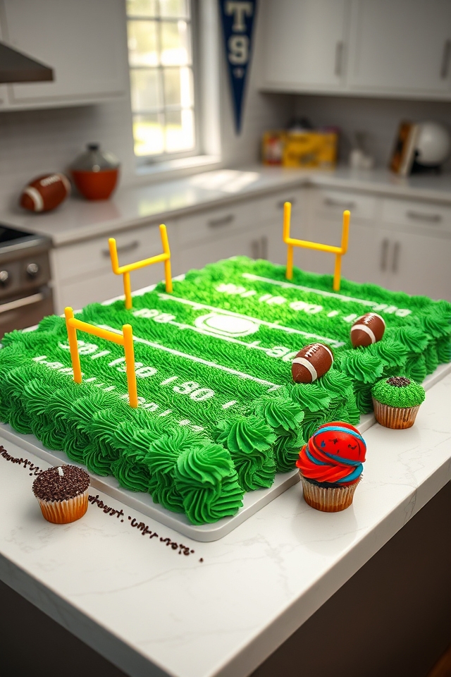sports themed fan cupcakes